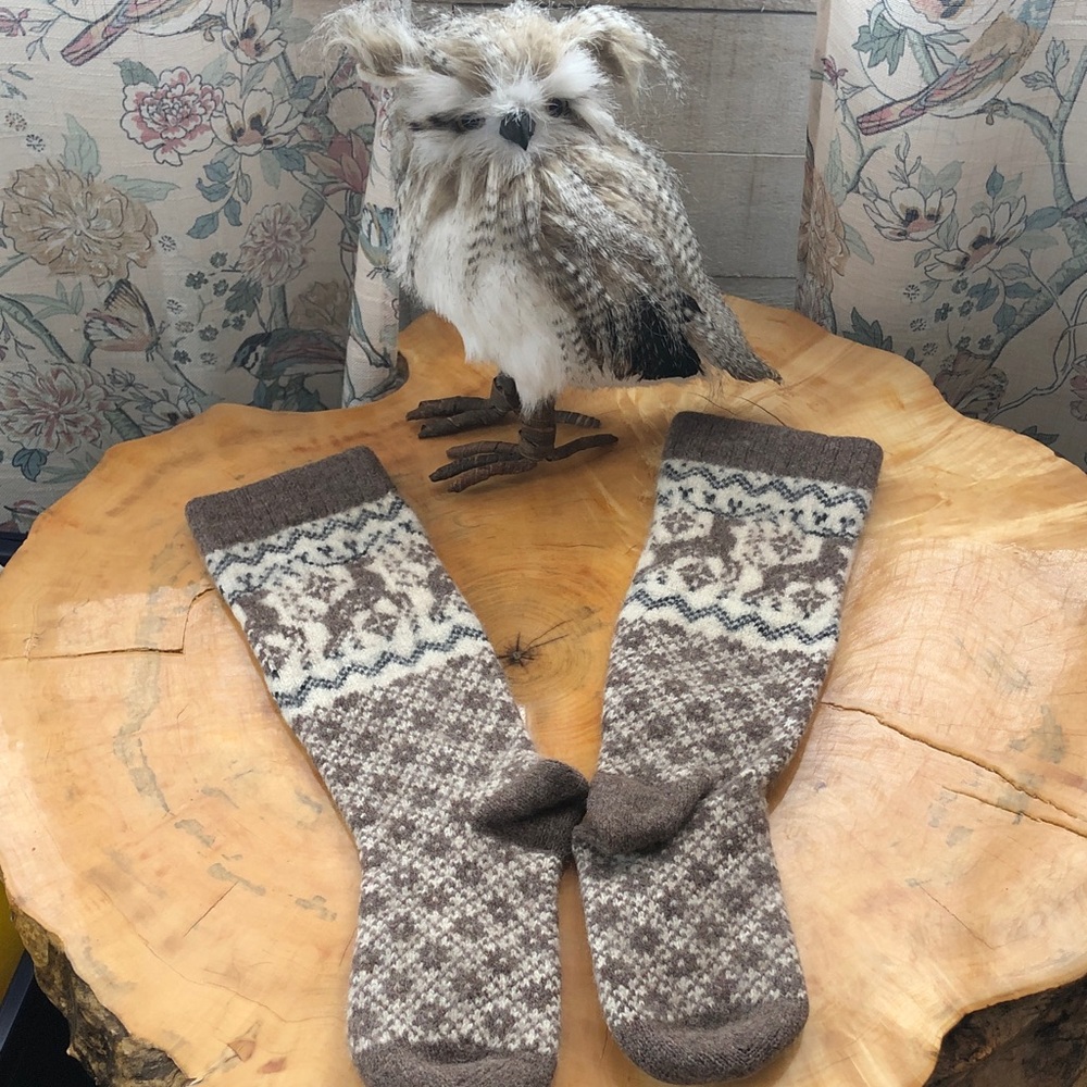 Genuine Wool Fair Isle Knee Socks